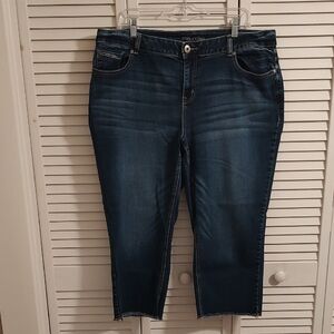 Maurices Dark Blue Cropped Skinny Jeans